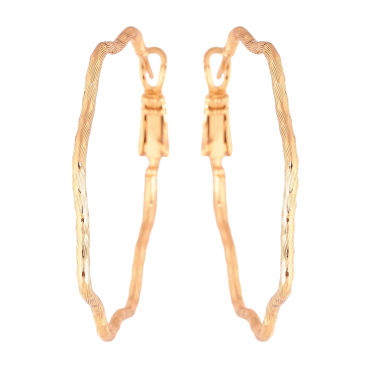 Серьги Xuping цвет Позолота 18K кольца (конго) Волнистые с узором ø 4см фото №20 Серьги Xuping цвет Позолота 18K кольца (конго) Волнистые с узором ø 4см фото №20