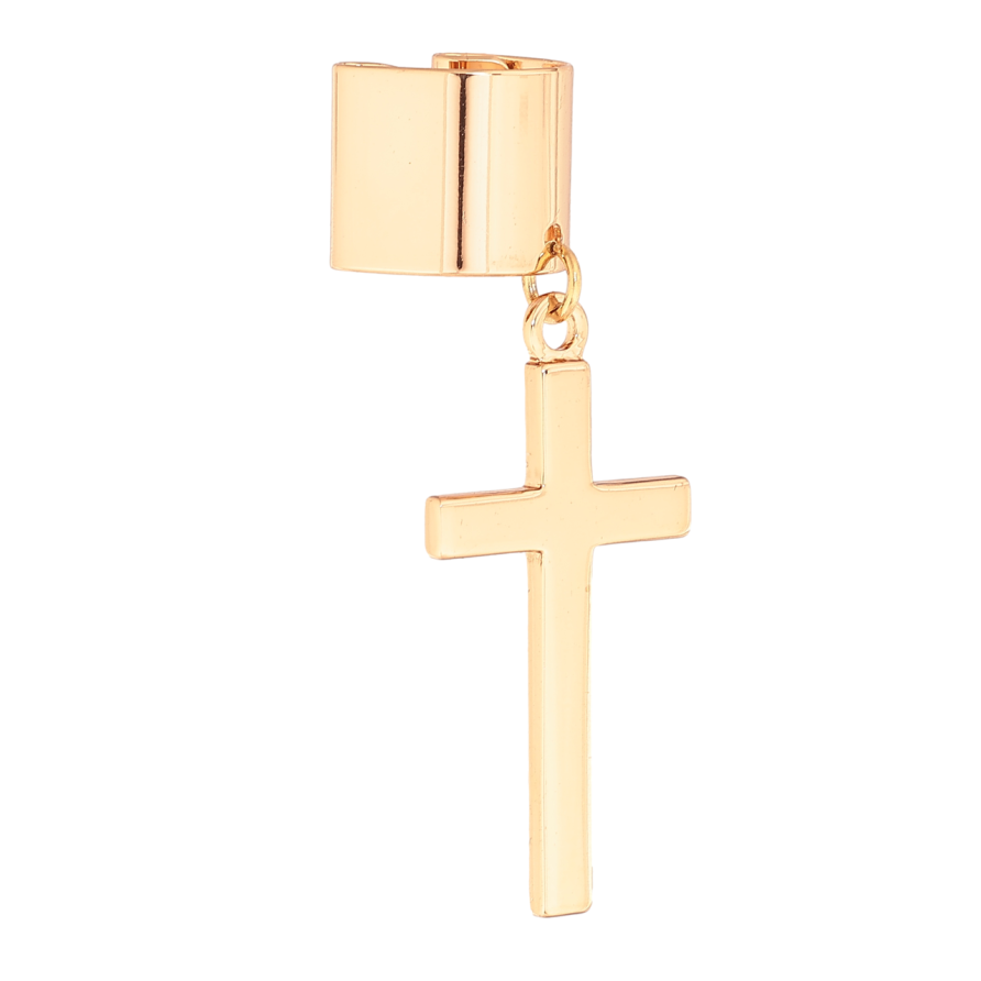 Серьги Xuping цвет Позолота 18K моно-каффа Крест (1шт) фото №1