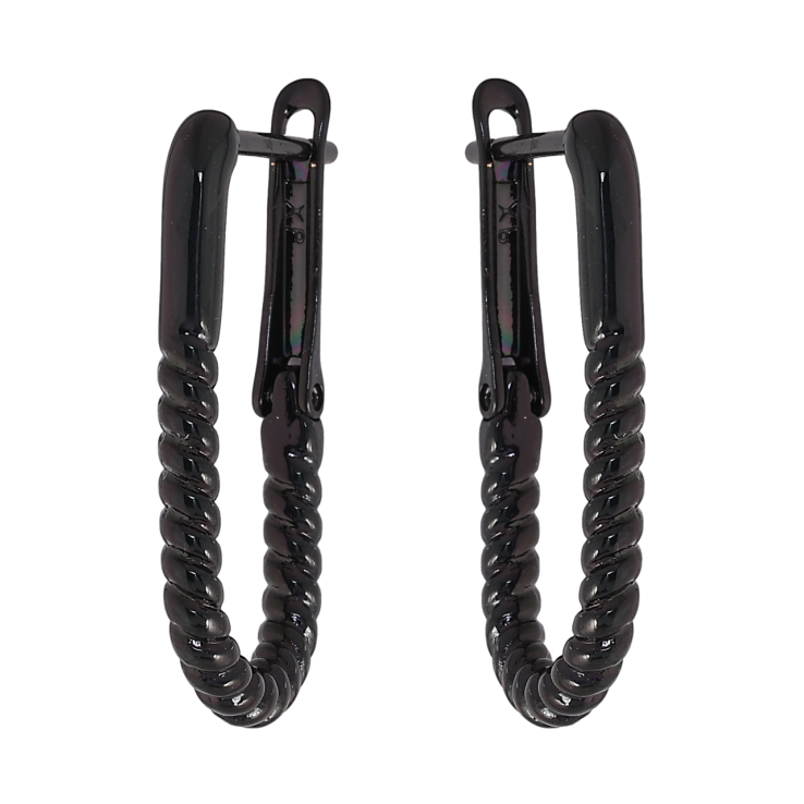 Сережки Xuping Позолота Black (чорне золото) англійський замок Декоративний візерунок фото №4 Сережки Xuping Позолота Black (чорне золото) англійський замок Декоративний візерунок фото №4