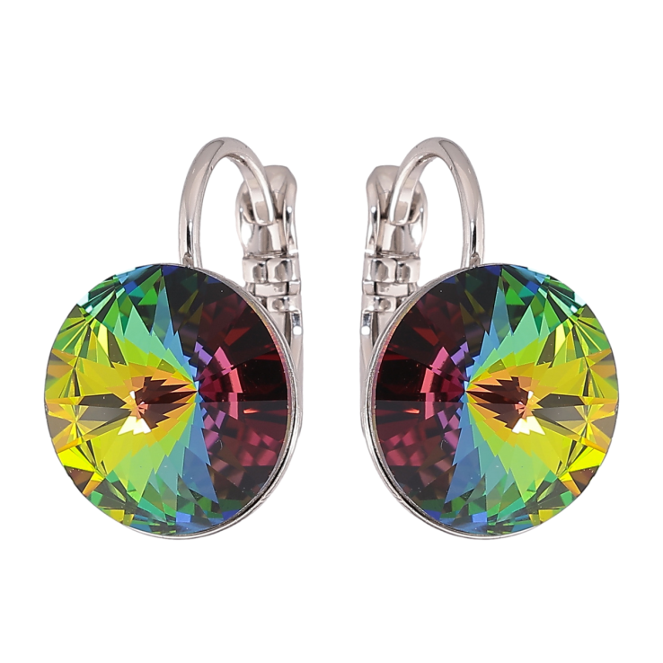 Серьги Xuping цвет Родий с кристаллами Swarovski французский замок Кристаллы Vitrail Medium ø 12мм фото №10