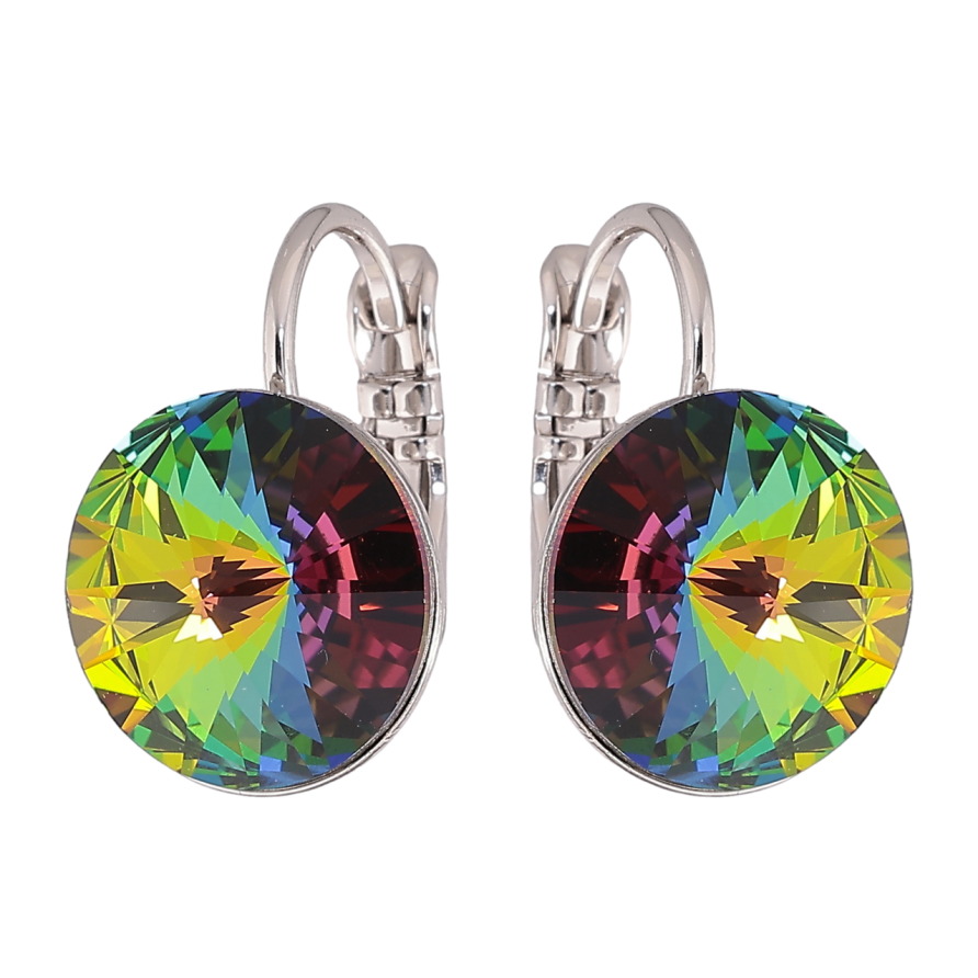 Серьги Xuping цвет Родий с кристаллами Swarovski французский замок Кристаллы Vitrail Medium ø 12мм фото №1