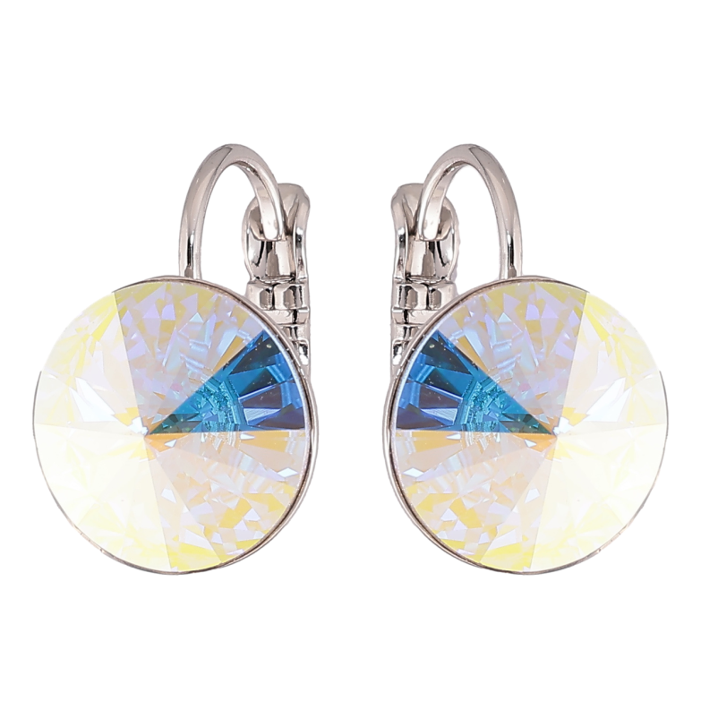 Серьги Xuping цвет Родий с кристаллами Swarovski французский замок Кристаллы АВ ø 12мм фото №1