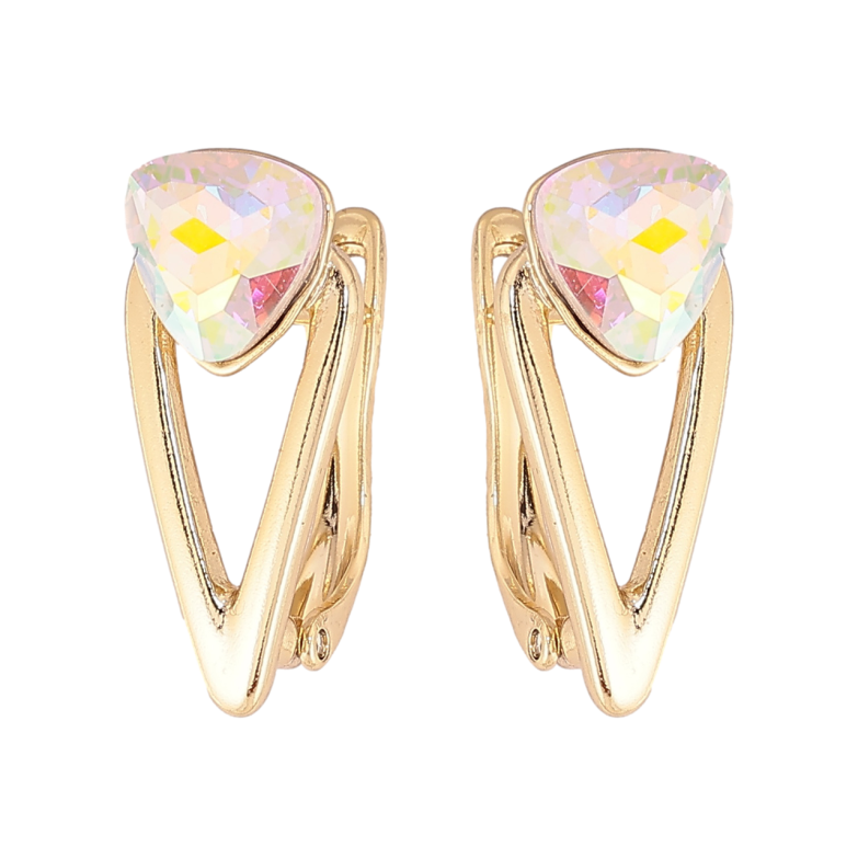 Серьги Xuping цвет Позолота 14K с кристаллами Swarovski английский замок Узор с кристаллами АВ фото №1