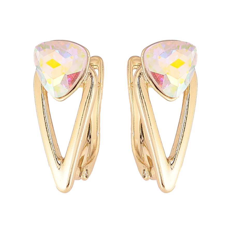 Серьги Xuping цвет Позолота 14K с кристаллами Swarovski английский замок Узор с кристаллами АВ фото №1