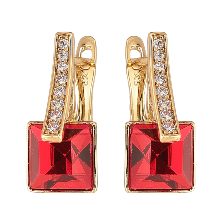 Серьги Xuping цвет Позолота 14K с кристаллами Swarovski английский замок Кристаллы Siam фото №1 Серьги Xuping цвет Позолота 14K с кристаллами Swarovski английский замок Кристаллы Siam фото №1