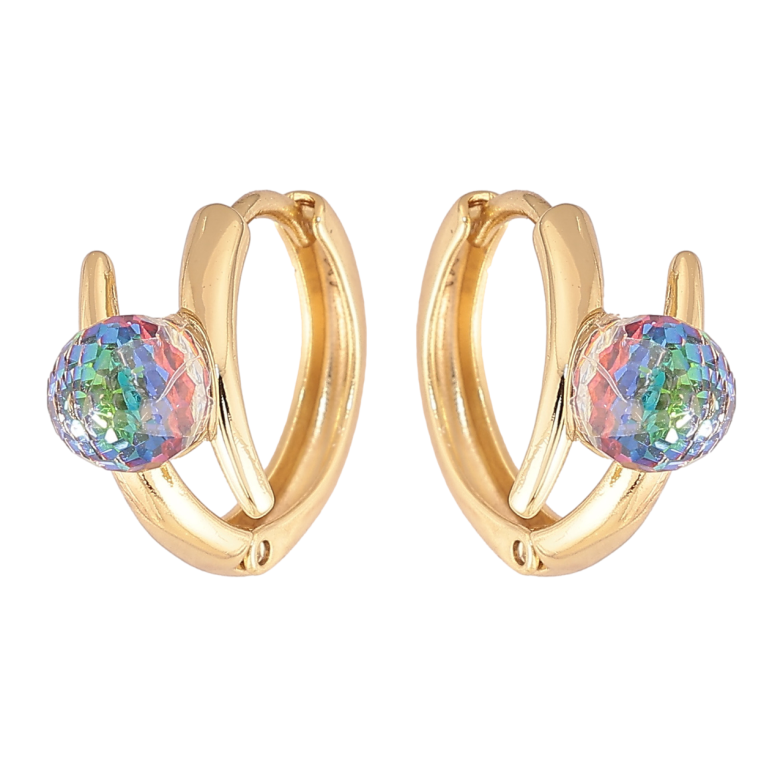 Серьги Xuping цвет Позолота 14K с кристаллами Swarovski колечки Узор с кристальными шариками Vitrail Medium фото №1 Серьги Xuping цвет Позолота 14K с кристаллами Swarovski колечки Узор с кристальными шариками Vitrail Medium фото №1