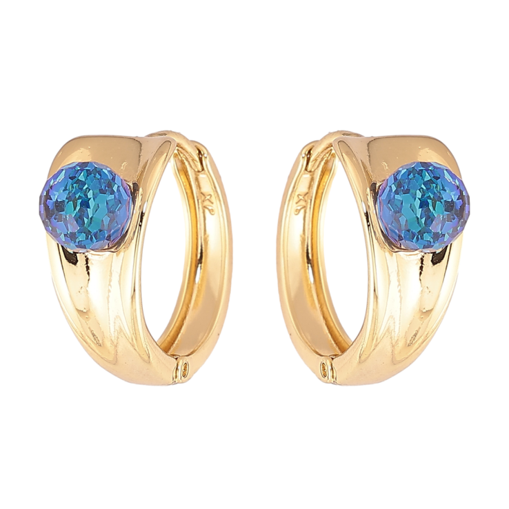 Серьги Xuping цвет Позолота 14K с кристаллами Swarovski колечки Узор с кристальными шариками Bermuda Blue фото №21 Серьги Xuping цвет Позолота 14K с кристаллами Swarovski колечки Узор с кристальными шариками Bermuda Blue фото №21