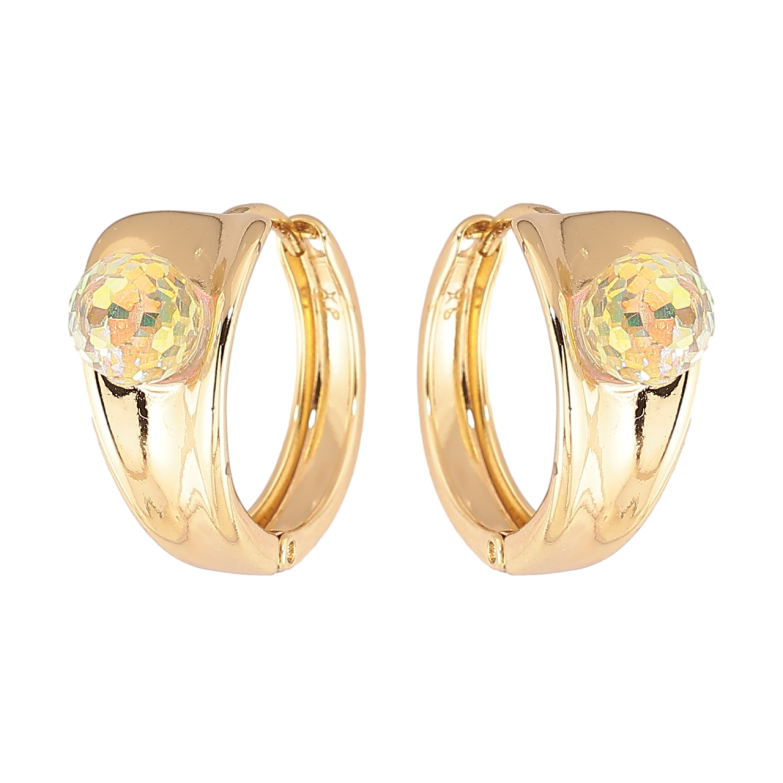 Серьги Xuping цвет Позолота 14K с кристаллами Swarovski колечки Узор с кристальными шариками Shimmer фото №1