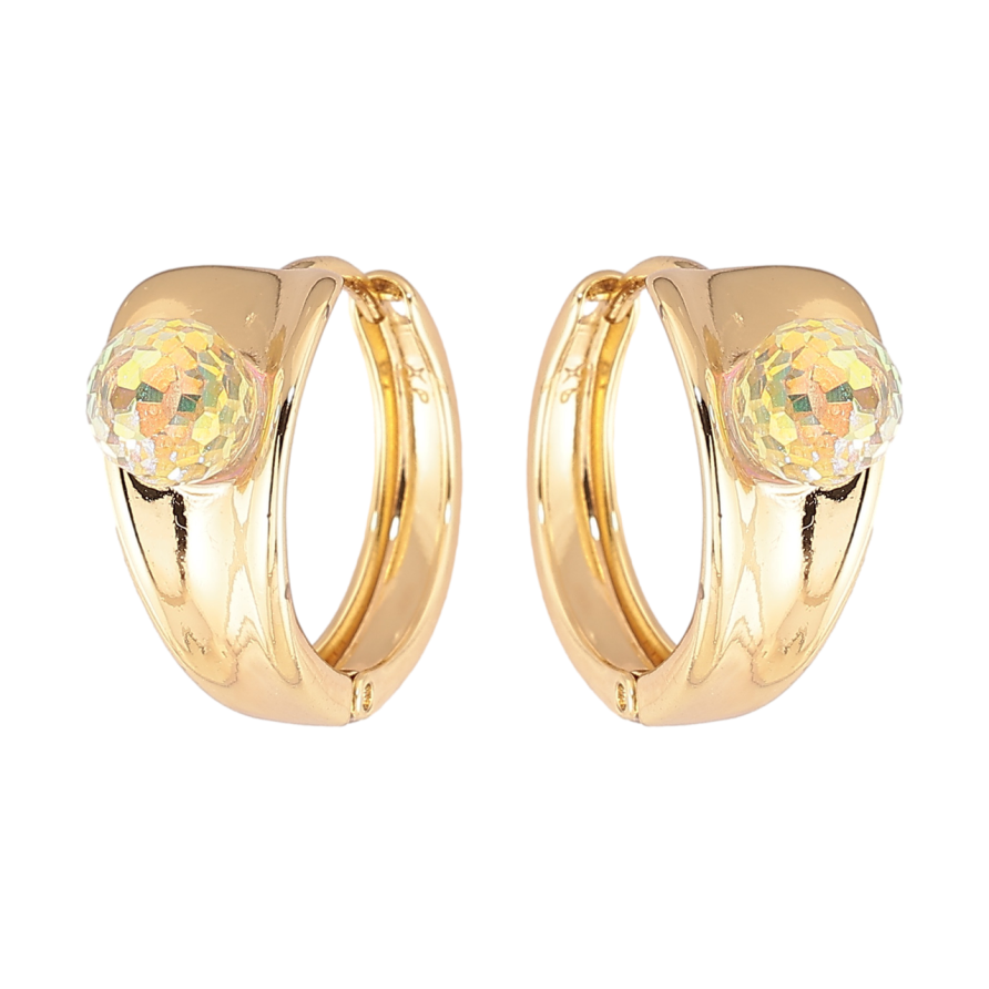 Серьги Xuping цвет Позолота 14K с кристаллами Swarovski колечки Узор с кристальными шариками Shimmer фото №1 Серьги Xuping цвет Позолота 14K с кристаллами Swarovski колечки Узор с кристальными шариками Shimmer фото №1