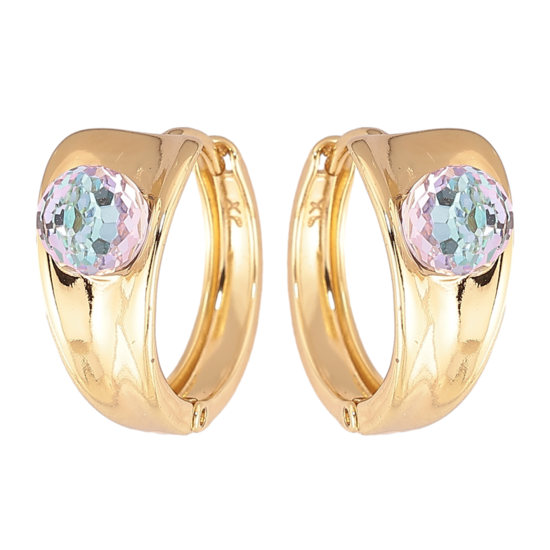 Сережки Xuping колір Позолота 14K з кристалами Swarovski колечка Візерунок з кристальними кульками Paradise Shine фото №1