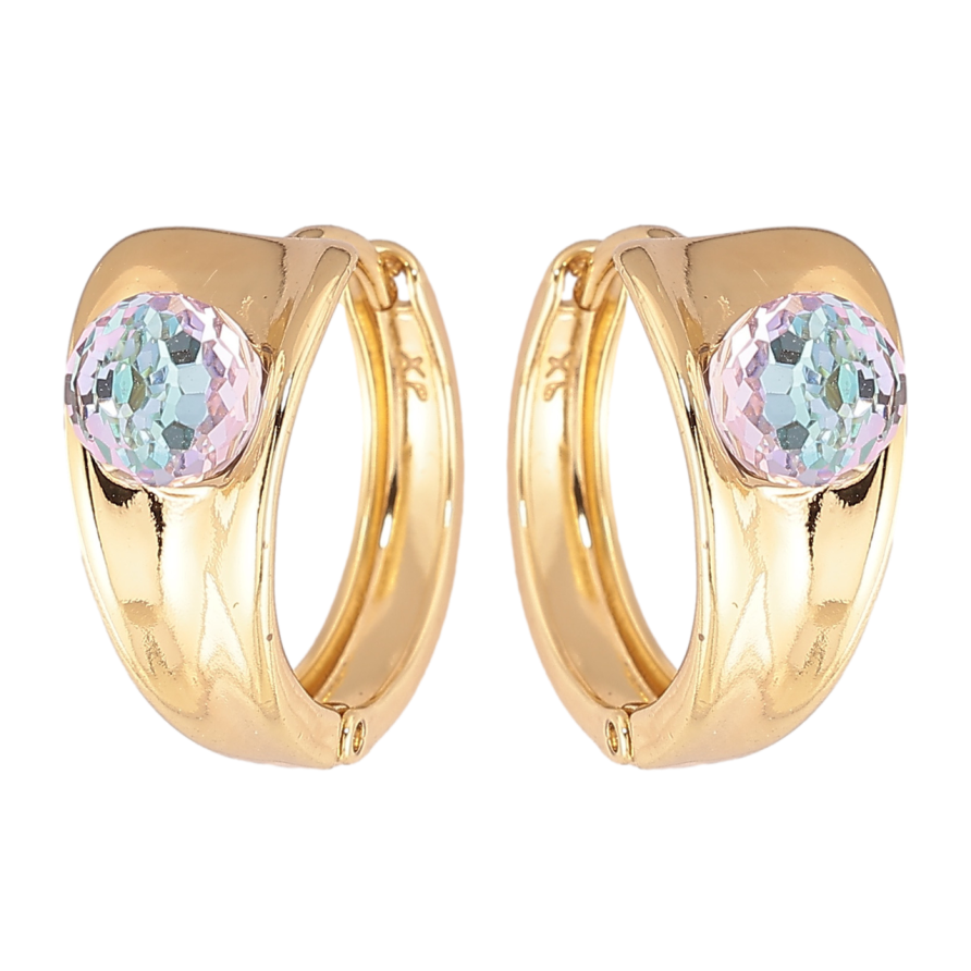 Сережки Xuping колір Позолота 14K з кристалами Swarovski колечка Візерунок з кристальними кульками Paradise Shine фото №1 Сережки Xuping колір Позолота 14K з кристалами Swarovski колечка Візерунок з кристальними кульками Paradise Shine фото №1