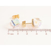 Серьги Xuping цвет Позолота 14K с кристаллами Swarovski пусеты Кристальные кубики Shimmer 8х8мм фото №2
