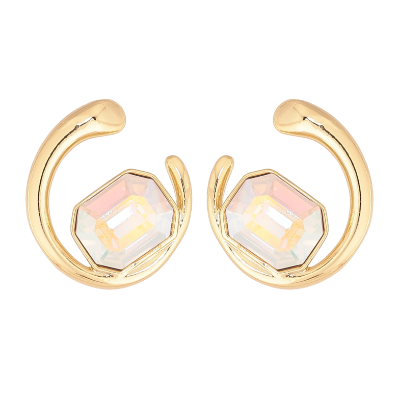 Серьги Xuping цвет Позолота 14K с кристаллами Swarovski пусеты Узор с кристаллами АВ фото №1 Серьги Xuping цвет Позолота 14K с кристаллами Swarovski пусеты Узор с кристаллами АВ фото №1