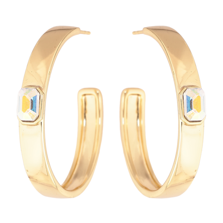 Сережки Xuping колір Позолота 14K з кристалами Swarovski пусети Дуги з кристалами АВ фото №1 Сережки Xuping колір Позолота 14K з кристалами Swarovski пусети Дуги з кристалами АВ фото №1