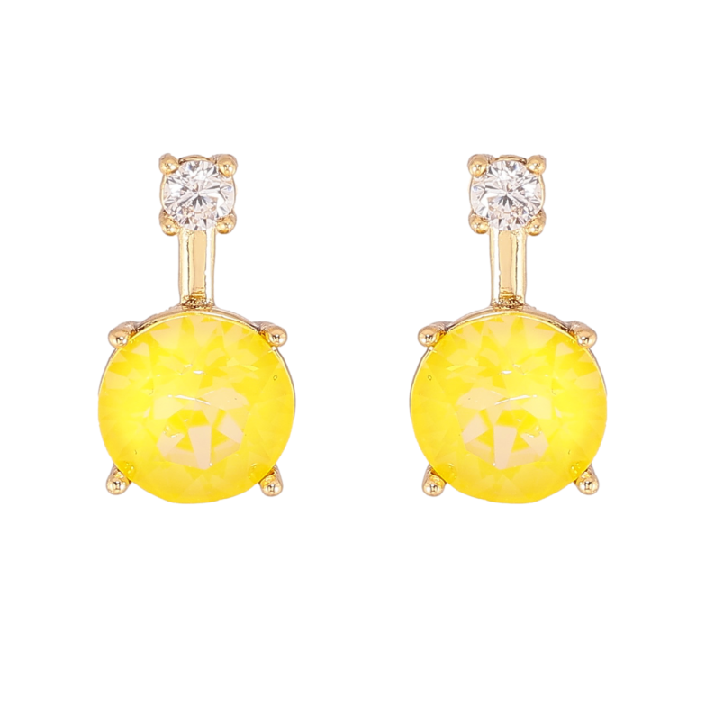 Серьги Xuping цвет Позолота 14K с кристаллами Swarovski пусеты Кристаллы Sunflower фото №1