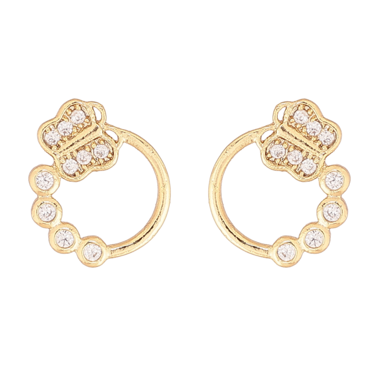 Серьги Xuping цвет Позолота 14K пусеты Колечки с бабочками фото №6