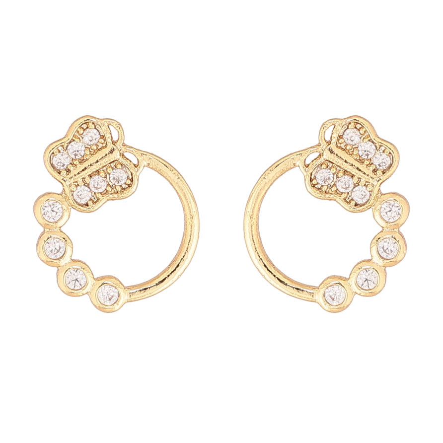 Серьги Xuping цвет Позолота 14K пусеты Колечки с бабочками фото №1 Серьги Xuping цвет Позолота 14K пусеты Колечки с бабочками фото №1