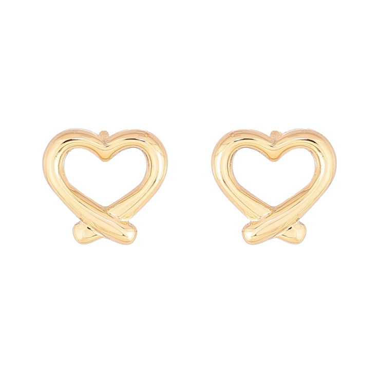 Серьги Xuping цвет Позолота 14K пусеты Сердечки фото №16