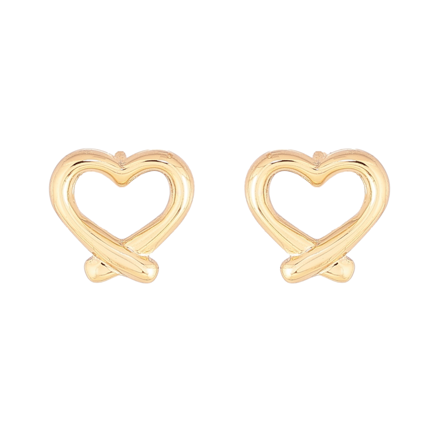 Серьги Xuping цвет Позолота 14K пусеты Сердечки фото №1