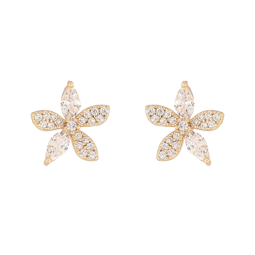 Серьги Xuping цвет Позолота 14K пусеты Кристальные цветочки фото №1 Серьги Xuping цвет Позолота 14K пусеты Кристальные цветочки фото №1