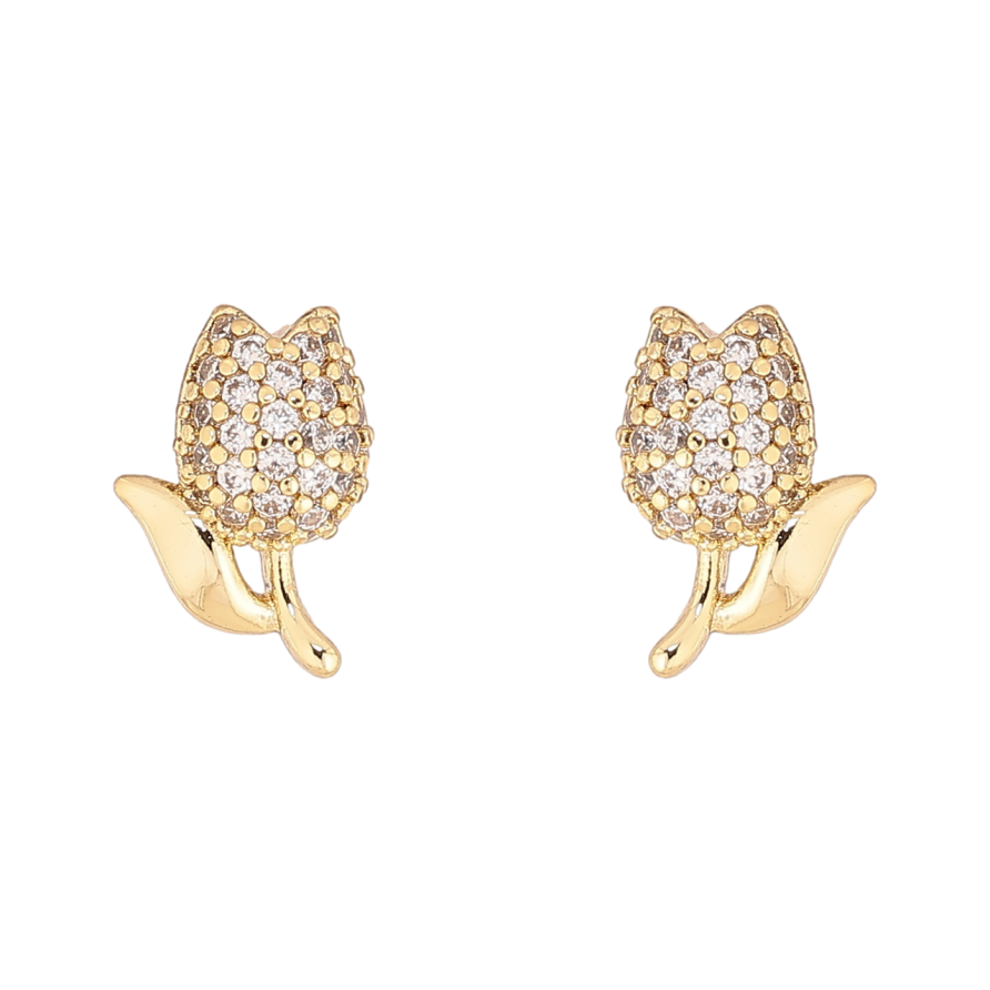 Серьги Xuping цвет Позолота 14K пусеты Тюльпаны фото №1 Серьги Xuping цвет Позолота 14K пусеты Тюльпаны фото №1