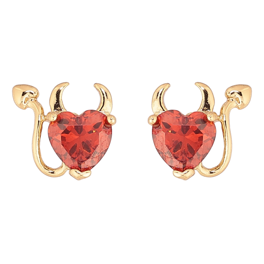 Серьги Xuping цвет Позолота 14K пусеты Кристальные чертята фото №1