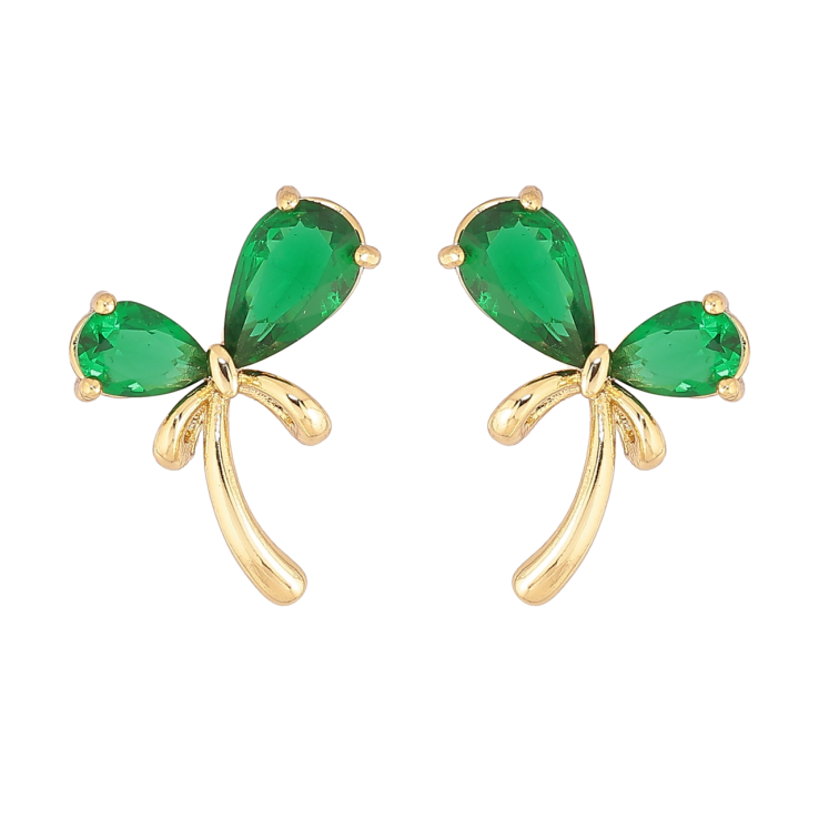 Серьги Xuping цвет Позолота 14K пусеты Банты с зелеными кристаллами фото №21 Серьги Xuping цвет Позолота 14K пусеты Банты с зелеными кристаллами фото №21