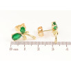 Серьги Xuping цвет Позолота 14K пусеты Банты с зелеными кристаллами фото №2