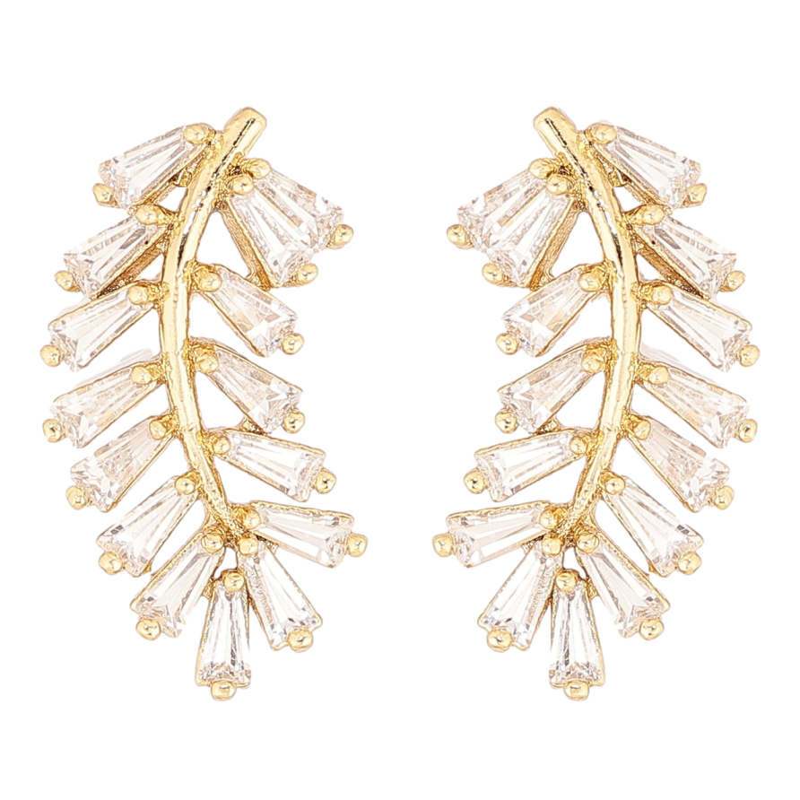 Серьги Xuping цвет Позолота 14K пусеты Кристальные веточки фото №1 Серьги Xuping цвет Позолота 14K пусеты Кристальные веточки фото №1