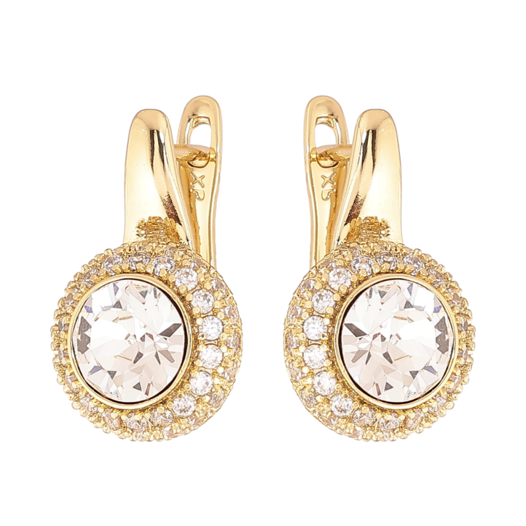 Серьги Xuping цвет Позолота 14K английский замок Инкрустация кристаллами фото №18 Серьги Xuping цвет Позолота 14K английский замок Инкрустация кристаллами фото №18