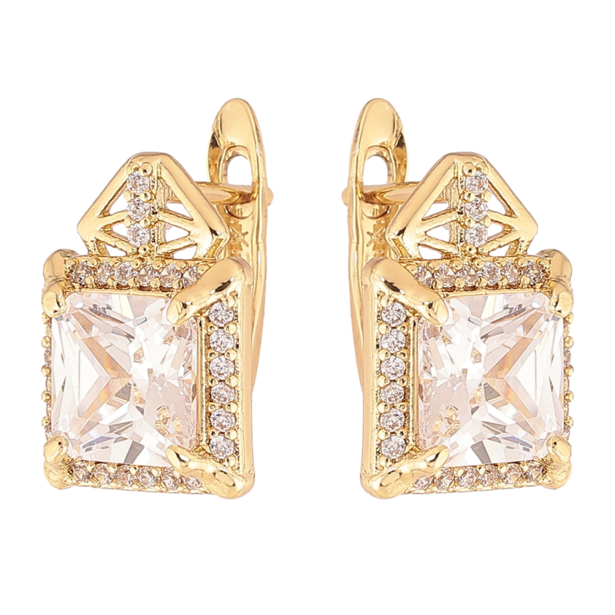 Сережки Xuping колір Позолота 14K англійський замок Кристальний блиск фото №1