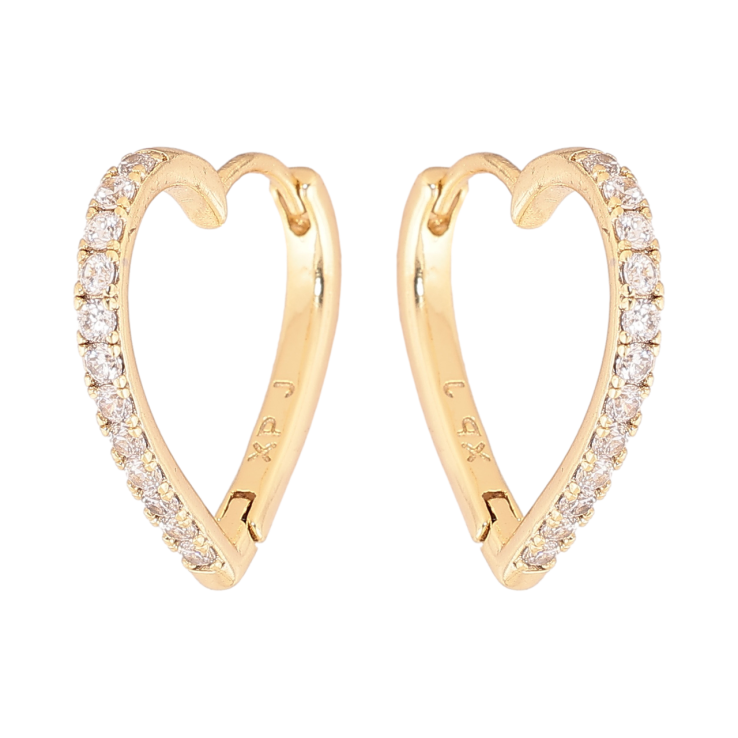 Сережки Xuping колір Позолота 14K колечка Сердечки з кристалами фото №7