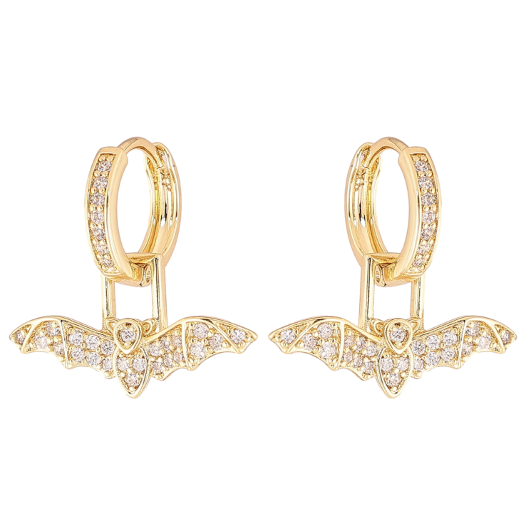 Серьги Xuping цвет Позолота 14K подвески на колечках Летучие мыши 2 в 1 фото №22