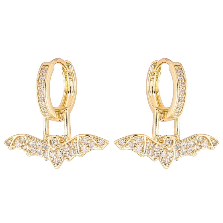 Сережки Xuping колір Позолота 14K підвіски на колечках Кажани 2 в 1 фото №1