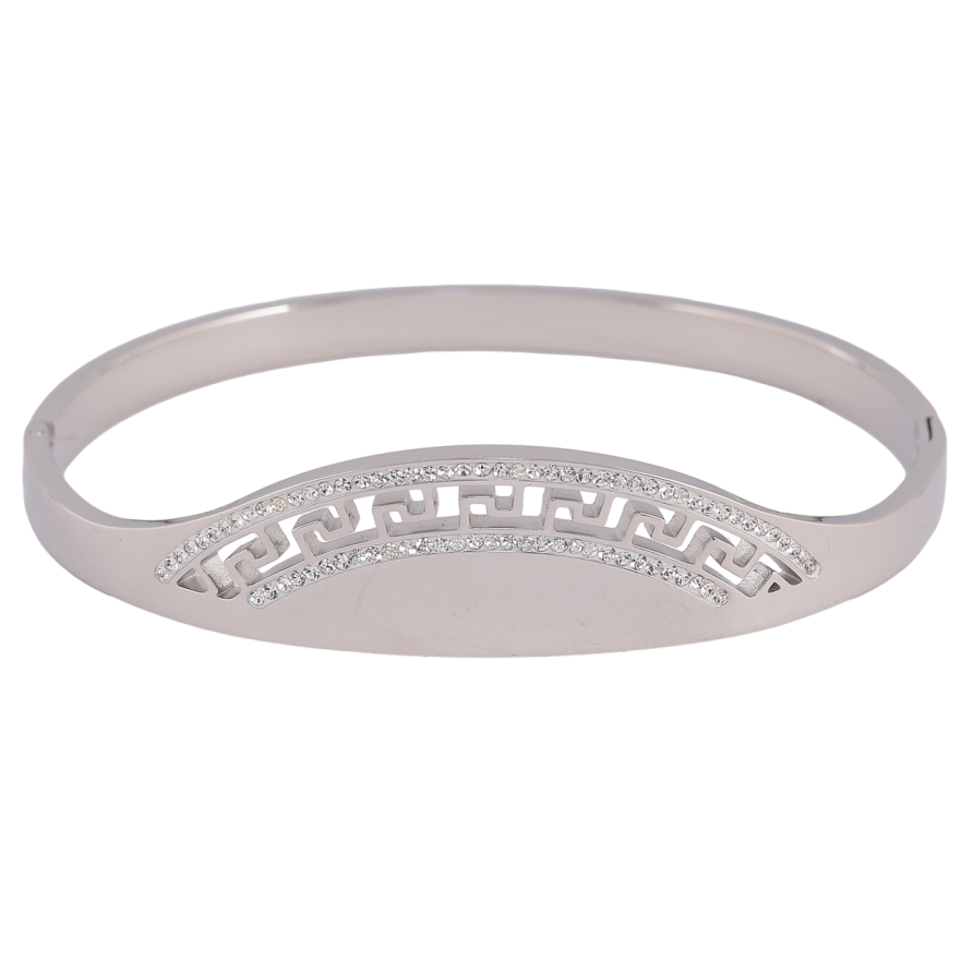 Браслет Xuping ТТМ Stainless Steel колір Родій Різний візерунок з кристалами ø 6см фото №1