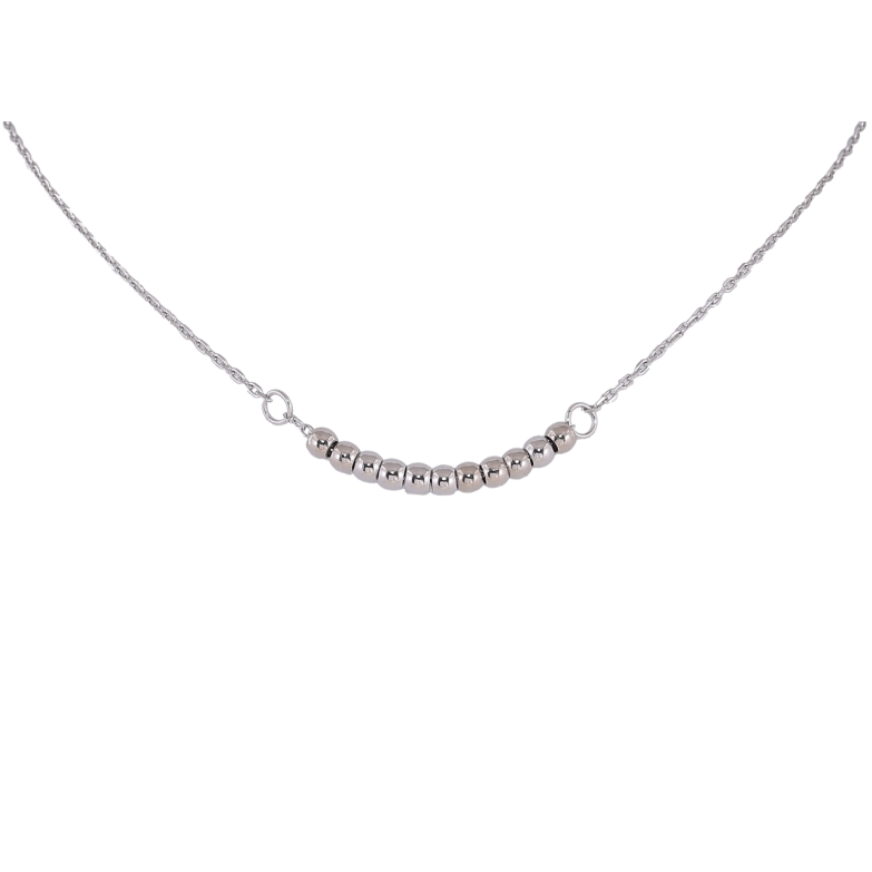 Підвіска на ланцюжку Xuping ТТМ Stainless Steel колір Родій Намистини довжина 46-50см х 1мм фото №3 Підвіска на ланцюжку Xuping ТТМ Stainless Steel колір Родій Намистини довжина 46-50см х 1мм фото №3