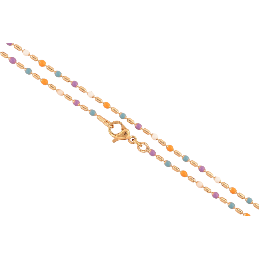 Цепочка Xuping цвет Позолота 18K Плетение Перлина с разноцветной эмалью длинна 45см х 1-2мм фото №1