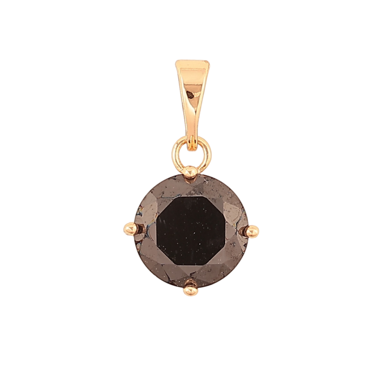 Кулон Xuping цвет Позолота 18K Черный кристалл, ø 9мм для цепочки до 5мм фото №1