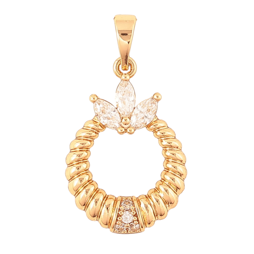 Кулон Xuping цвет Позолота 18K Колечко с кристаллами для цепочки до 5мм фото №1