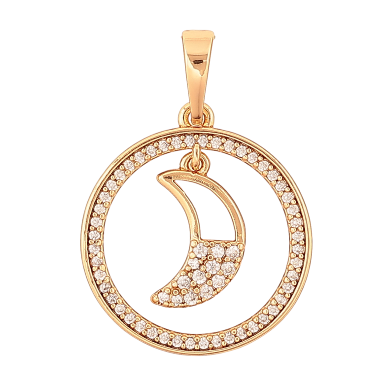 Кулон Xuping колір Позолота 18K Півмісяць в кілечку для ланцюжка до 6 мм фото №1 Кулон Xuping колір Позолота 18K Півмісяць в кілечку для ланцюжка до 6 мм фото №1