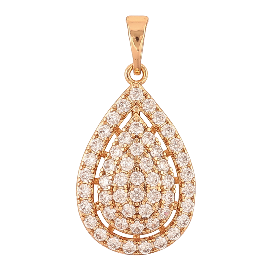 Кулон Xuping цвет Позолота 18K Капелька с инкрустацией кристаллами для цепочки до 5мм фото №1