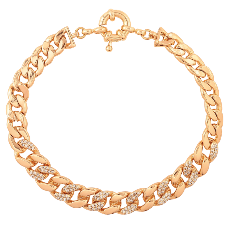 Браслет Xuping Колір Позолота 18K Ланцюжок Панцирний з кристалами розмір 21см х 7-8мм фото №2 Браслет Xuping Колір Позолота 18K Ланцюжок Панцирний з кристалами розмір 21см х 7-8мм фото №2