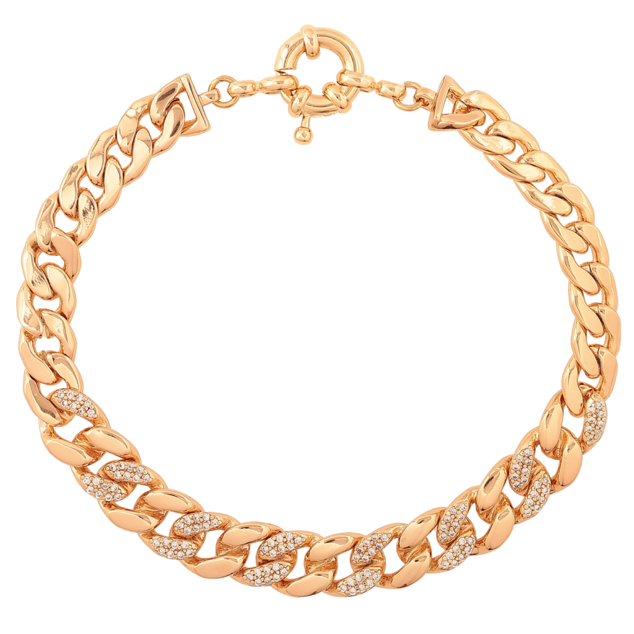 Браслет Xuping Колір Позолота 18K Ланцюжок Панцирний з кристалами розмір 21см х 7-8мм фото №1 Браслет Xuping Колір Позолота 18K Ланцюжок Панцирний з кристалами розмір 21см х 7-8мм фото №1