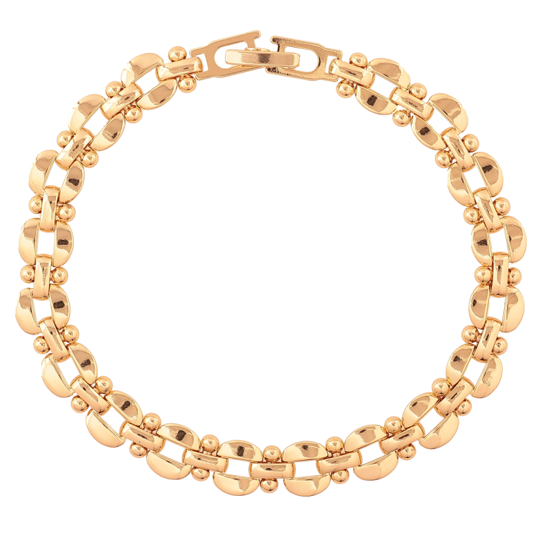 Браслет Xuping Цвет Позолота 18K Фантазийное плетение размер 19.5см х 8мм фото №1