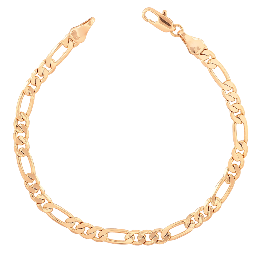 Браслет Xuping Цвет Позолота 18K Цепочка Фигаро размер 17.5см х 4мм фото №1