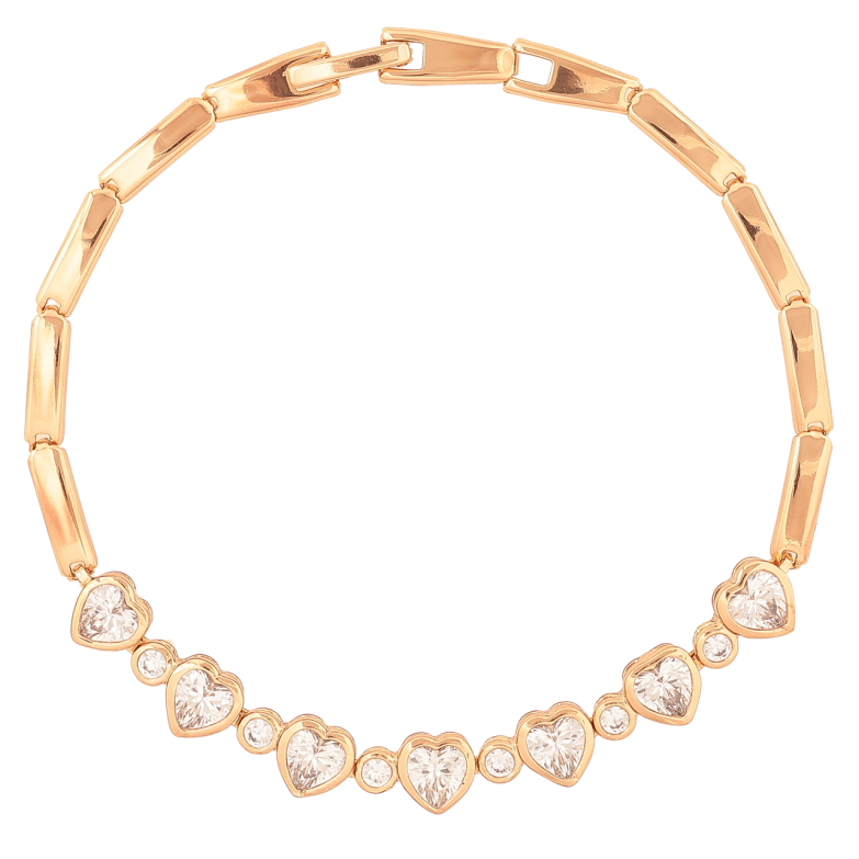 Браслет Xuping Колір Позолота 18K Кришталеві сердечка розмір 19,5см х 3-7мм фото №1 Браслет Xuping Колір Позолота 18K Кришталеві сердечка розмір 19,5см х 3-7мм фото №1