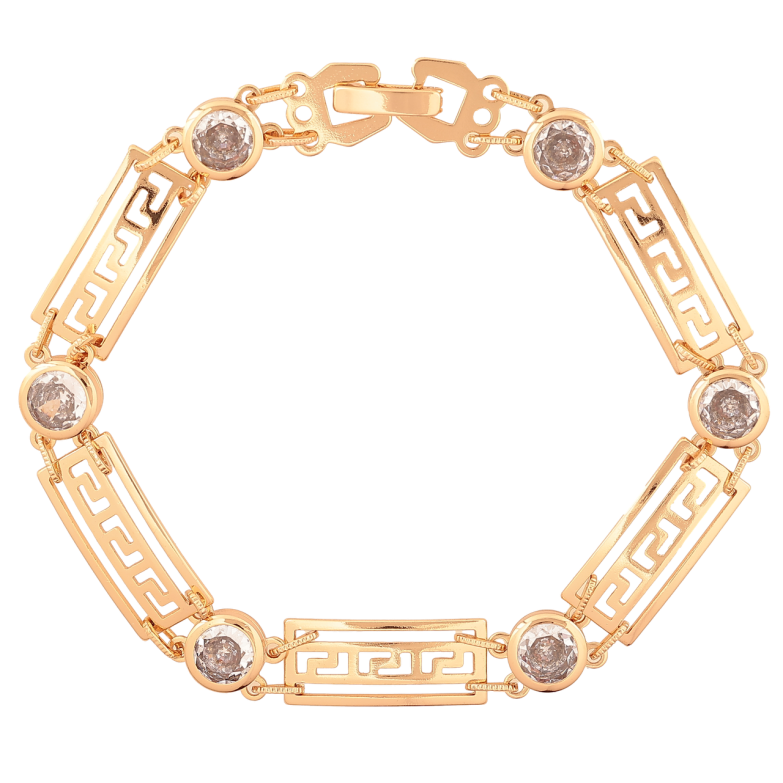 Браслет Xuping Колір Позолота 18K Грецький орнамент з кристалами розмір 20см х 8мм фото №1 Браслет Xuping Колір Позолота 18K Грецький орнамент з кристалами розмір 20см х 8мм фото №1