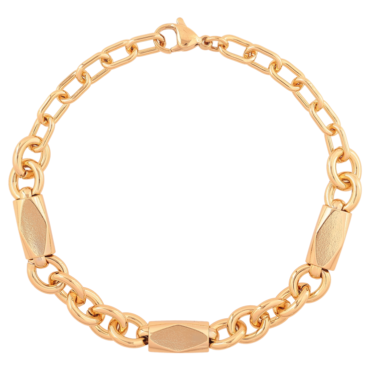 Браслет Xuping Цвет Позолота 18K Цепочка с вставками размер 19.5см х 5-7мм фото №6 Браслет Xuping Цвет Позолота 18K Цепочка с вставками размер 19.5см х 5-7мм фото №6