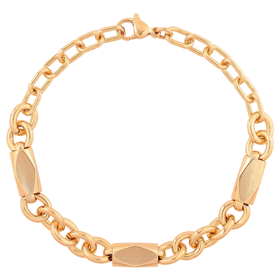 Браслет Xuping Цвет Позолота 18K Цепочка с вставками размер 19.5см х 5-7мм фото №1 Браслет Xuping Цвет Позолота 18K Цепочка с вставками размер 19.5см х 5-7мм фото №1