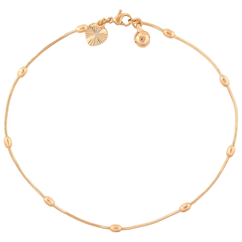 Браслет Xuping Колір Позолота 18K на ногу Ланцюжок з намистинами розмір 26см х 1-3мм фото №1